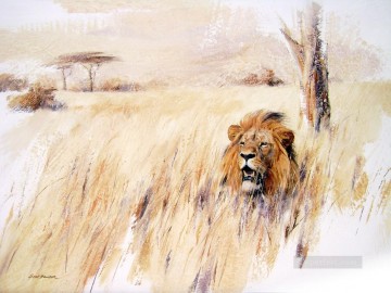 ライオン Painting - 草の中のライオン 2